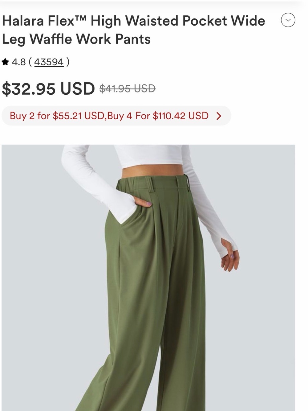 NWT HALARA Flex Wide-Leg Waffle Work Pants